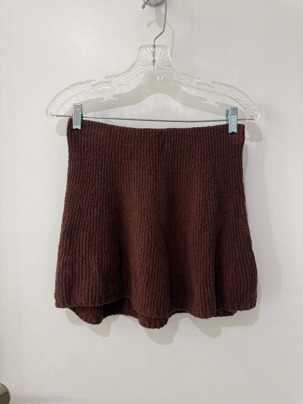 FP Beach Brown Textured Knit Mini Skirt XS